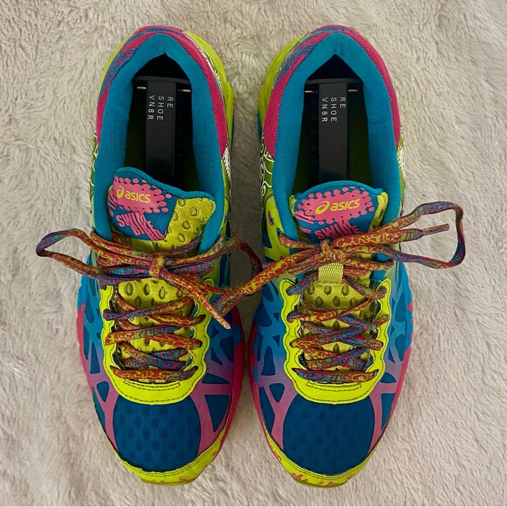 Asics Gel-Noosa Tri 9 Running Shoes Women’s Size 6 Capri Blue Raspberry Lime - Picture 6 of 13